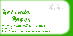 melinda mozer business card